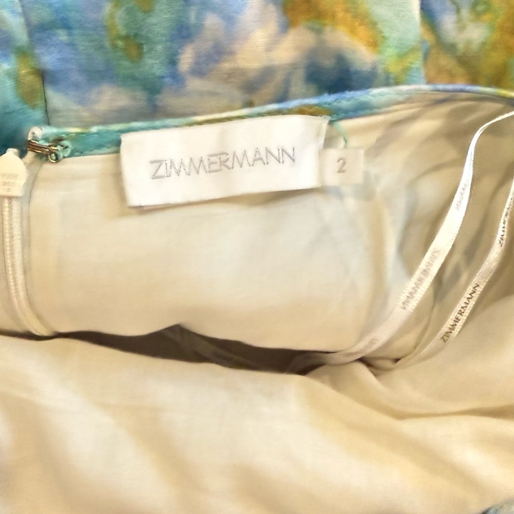 Zimmermann Blue and Green Backless Dress - Picture 8 of 9